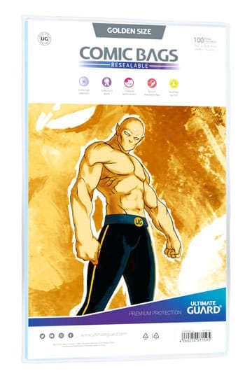 Ultimate Guard Comic Bags Bolsas con cierre reutilizable de Comics Golden Size (100)