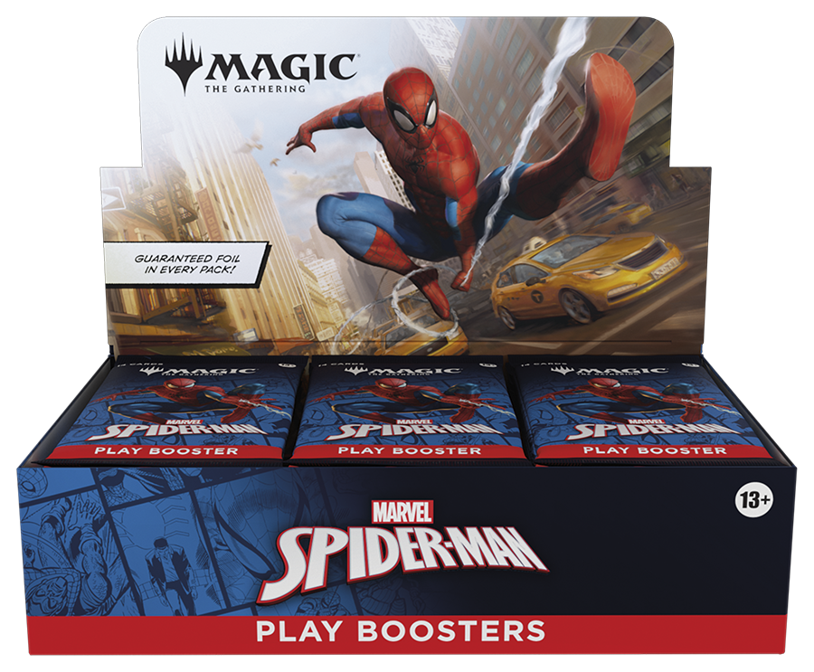 MTGSPM_EN_DspBx_Play_01_02 Magic the Gathering Marvel's Spider-Man Caja de Sobres de Juego (30 sobres)