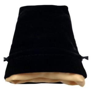 FanRoll  Bolsa para Dados Velvet Black with Gold Satin Small