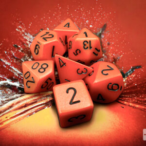 Chessex Opaque Polyhedral 7-Die Sets - Orange w/black