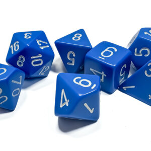 Chessex Opaque Polyhedral 7-Die Sets Blue w/white