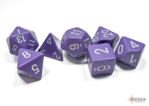 Chessex Opaque Polyhedral 7-Die Sets - Purple w/white