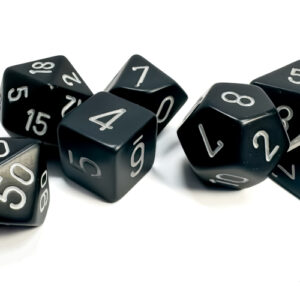 Chessex Opaque Polyhedral 7-Die Sets Black w/white