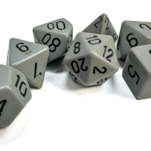 Chessex Opaque Polyhedral 7-Die Sets - Grey w/black