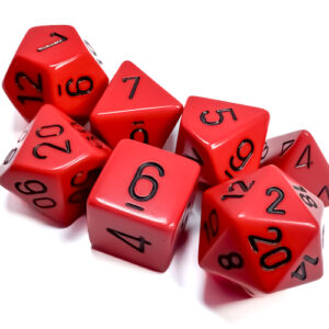 Chessex Opaque Polyhedral 7-Die Sets - Red w/black