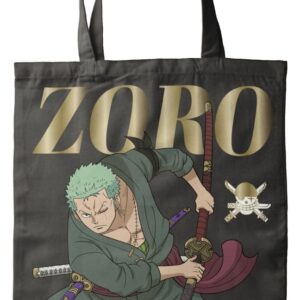 One Piece Bolsa de Tela Zoro Verde Oscuro 40 x 35 cm